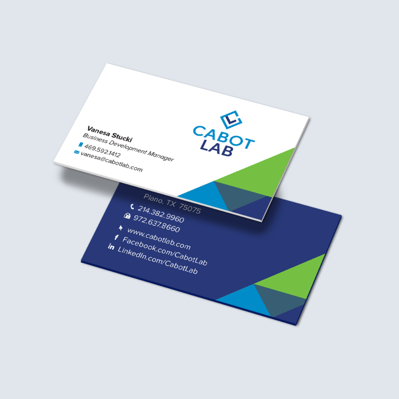 Cabot Lab, Business Card Design, Healthcare marketing, new york, boston